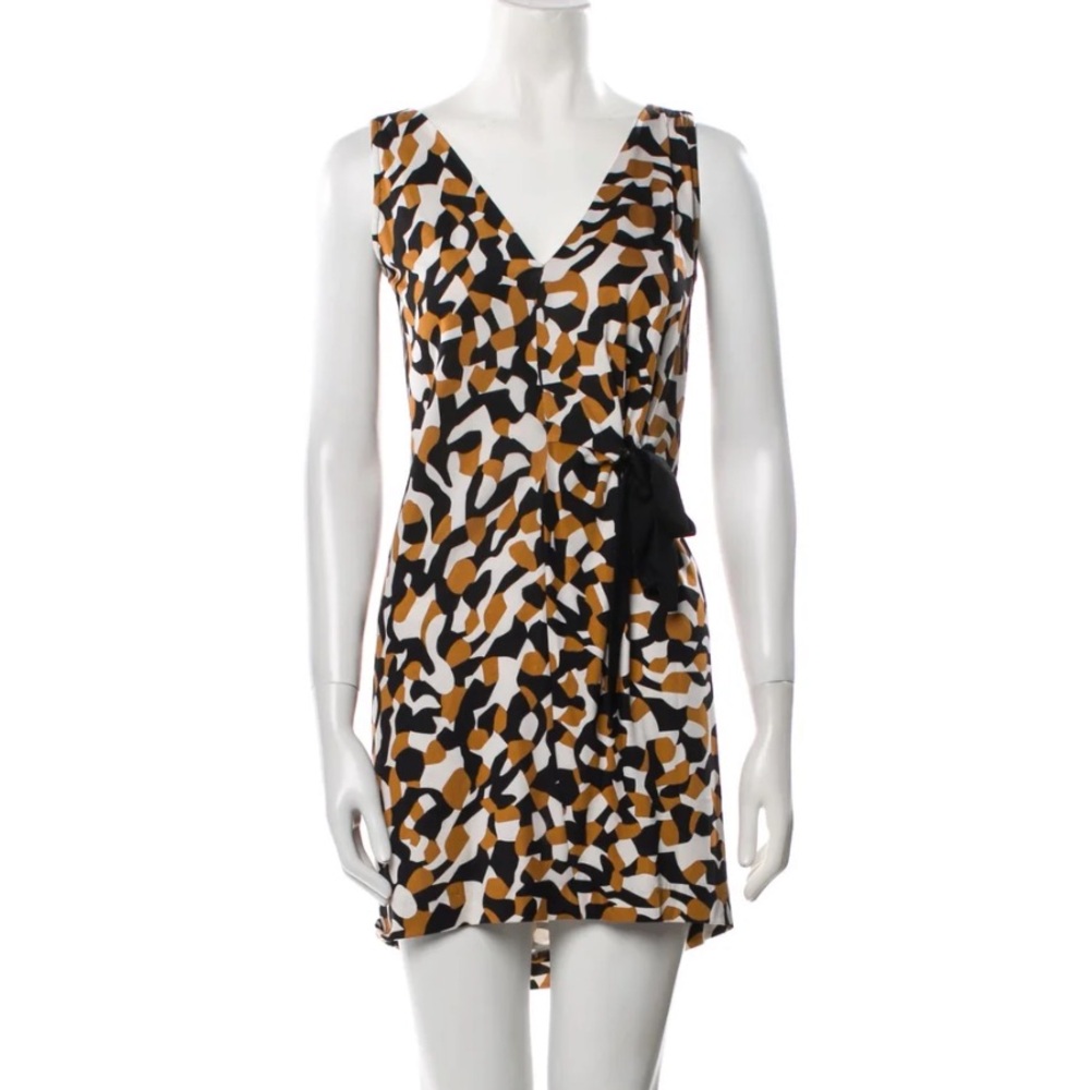 Diane Von furstenberg silk Stylish Multicolor Patterned Dress XS